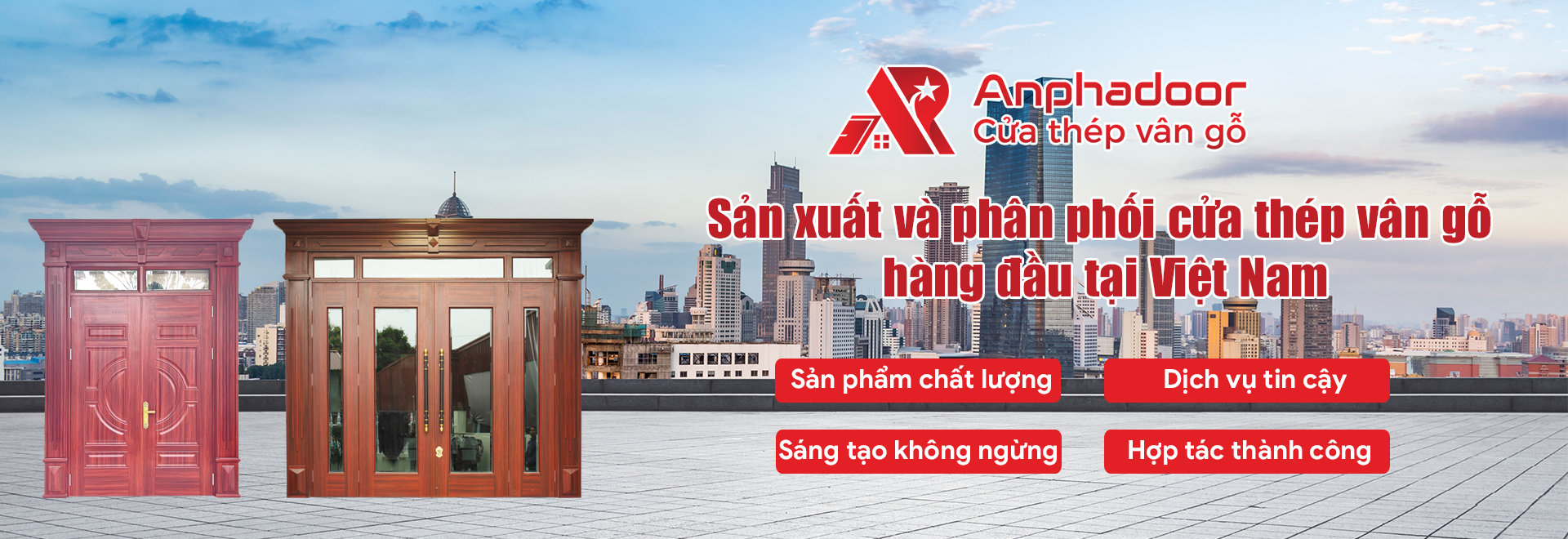 Banner Cửa Thép Vân Gỗ