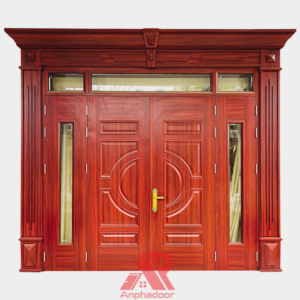 Cửa Thép Vân Gỗ 4 Cánh Lệch A41-K.H2-K