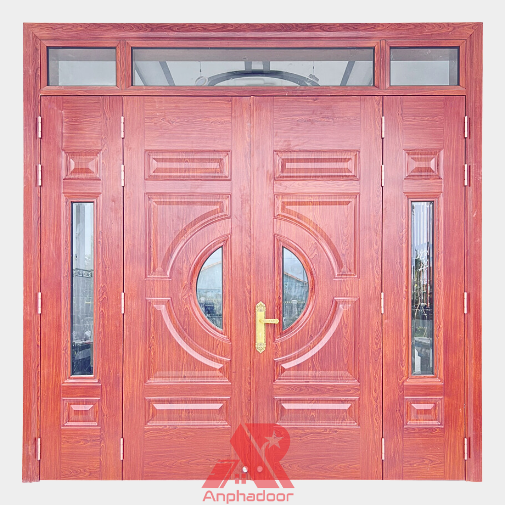 Cửa Thép Vân Gỗ 4 Cánh Lệch A41-K.H2K-H2BK