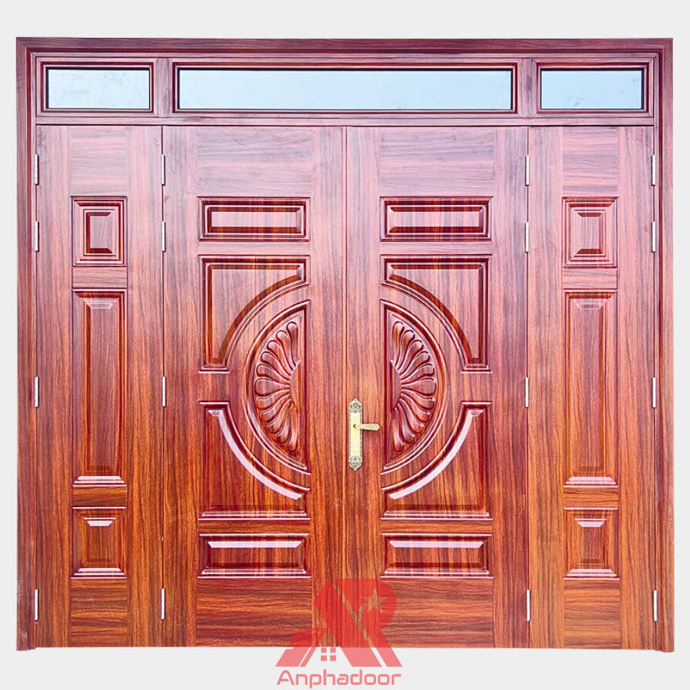 Cửa Thép Vân Gỗ 4 Cánh Lệch A41-K.H4-H1B